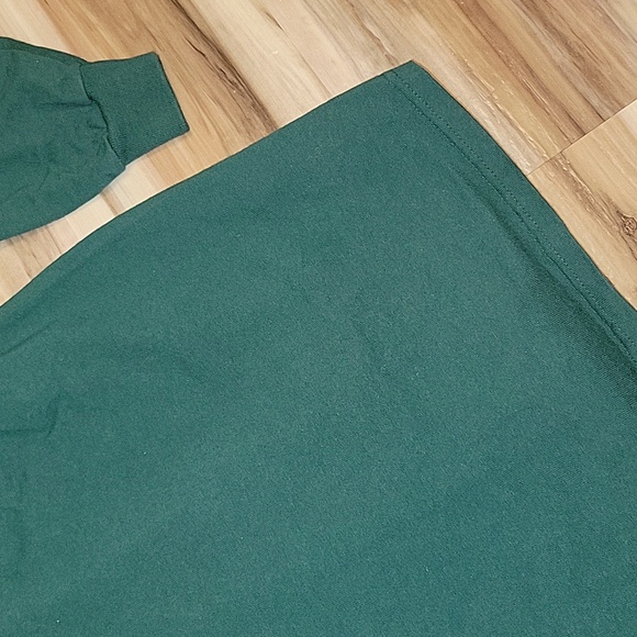 Men's Forest Green Mock Neck Long Sleeve Cotton Top - Picture 14 of 14